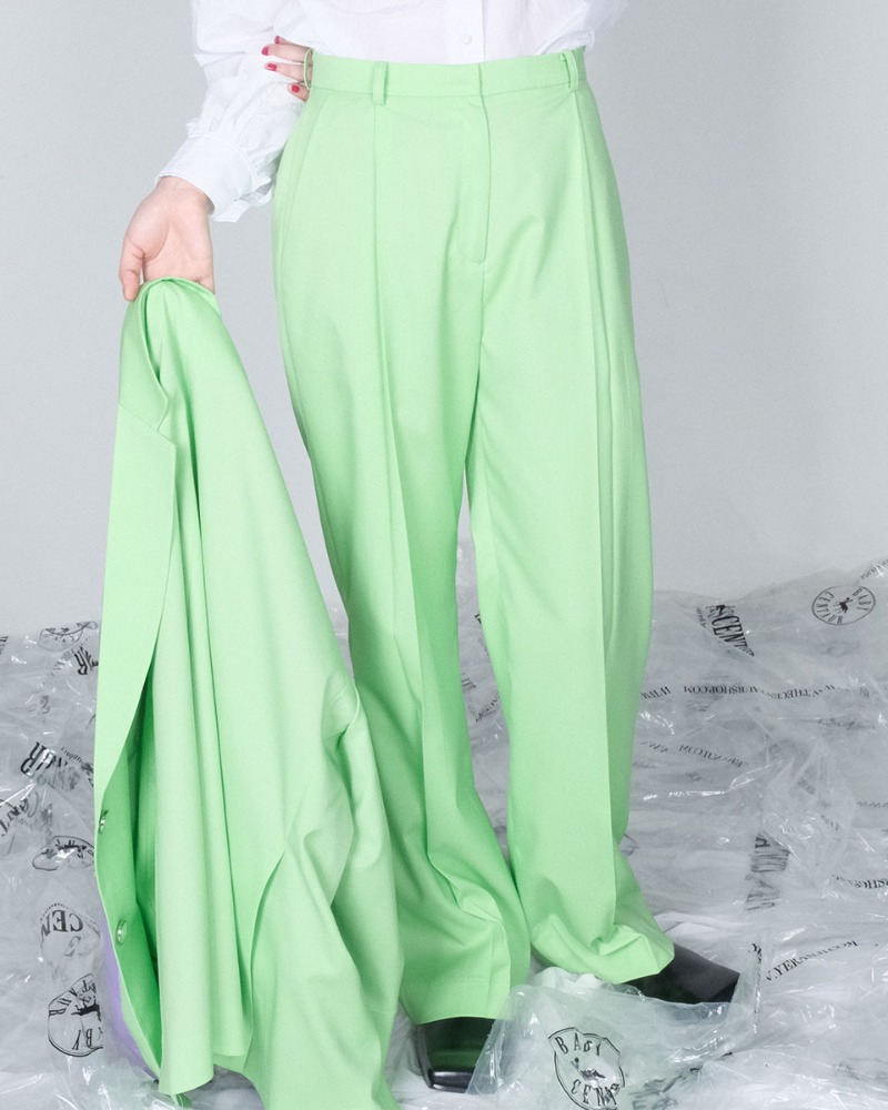 [TC19SSPT05LM] ONE TUCK PANTS LIME