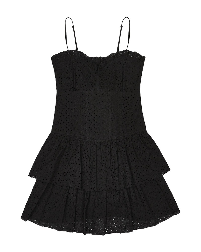 PUNCHING LACE ONE-PIECE_BLACK